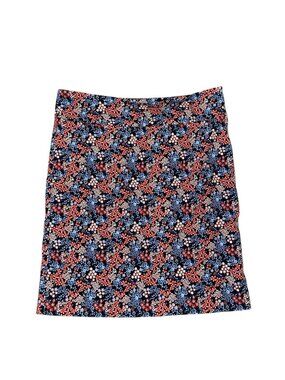 MARGARET M FAIT AU Women's Size XL Floral Print Pull On Skirt Navy Blue Floral